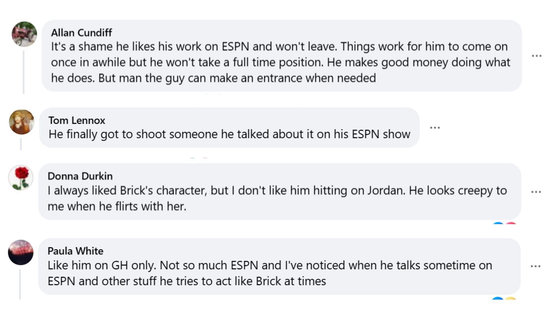 Fans also discussed Smith's ESPN career against Brick's role (Image via Facebook/@General Hospital Fans-Official)